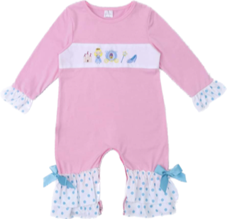 Polka Dots And A Princess Girls Romper